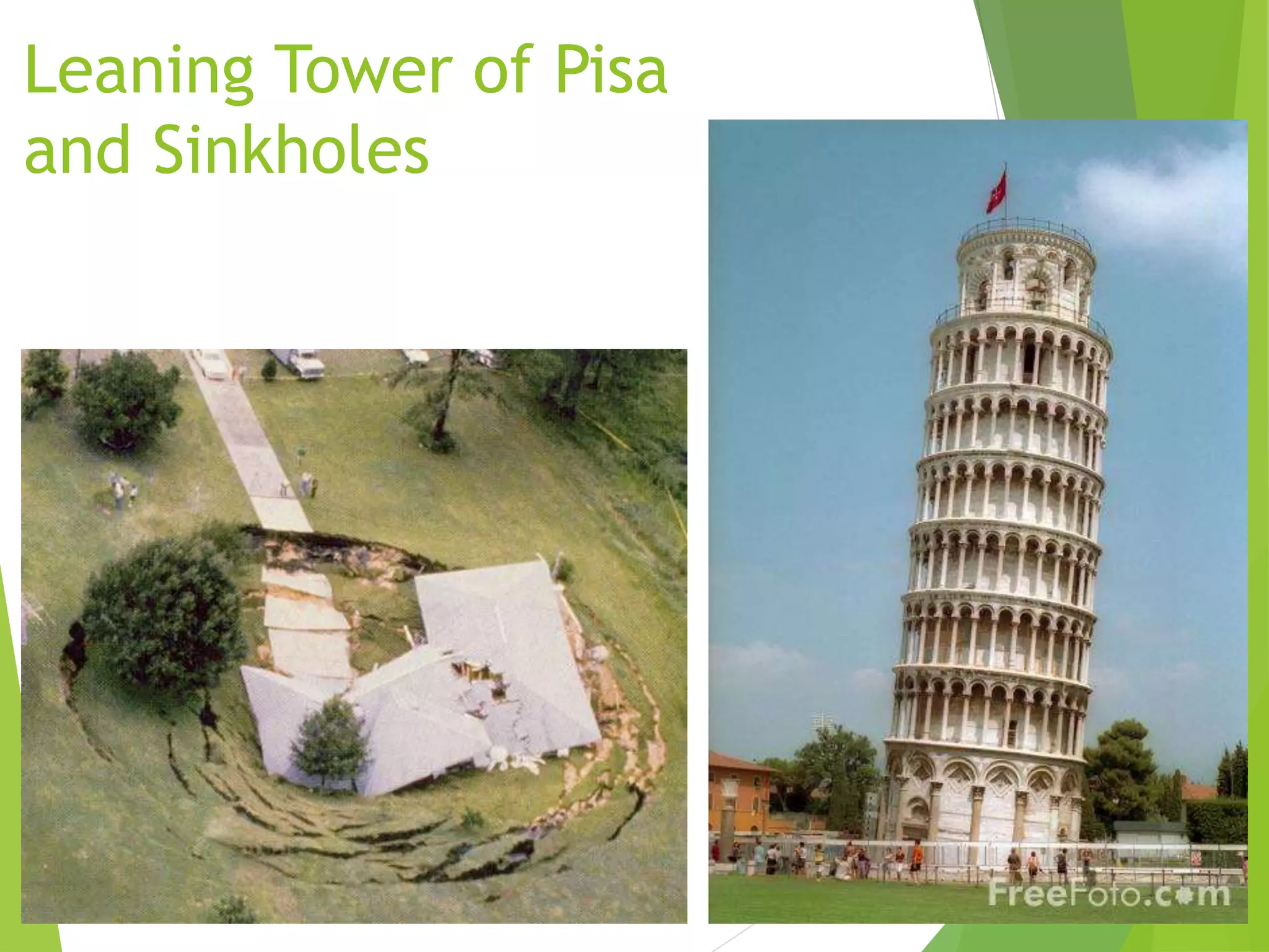 Leaning Tower of Pisa
and Sinkholes
 