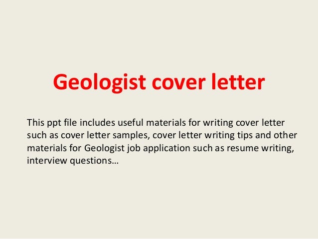 example of cover letter for geologist