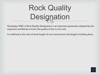 Valeurs Rqd Geology Rocks | PPTX