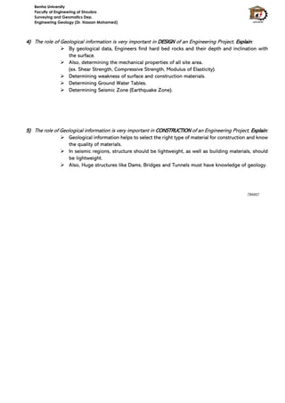 Principles of Engineering Geology - Lecture Summary | PDF