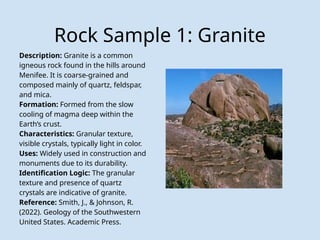 Pine Point Sample Rocks Geology 103: Nareen Clute Lab Project Slides | PPTX