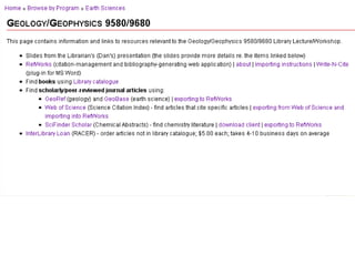 Geology Geophysics 9580 9680 Library Workshop | PPT