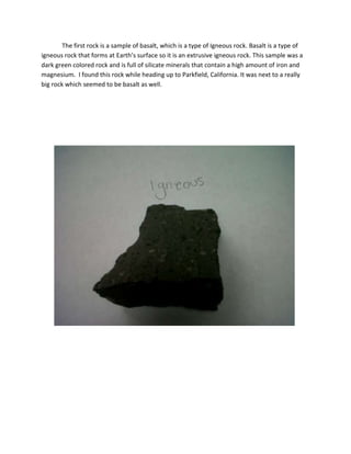 Field/Lab Assignment Part I