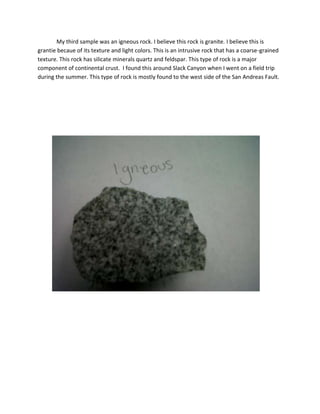 Field/Lab Assignment Part I