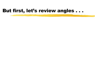 But first, let’s review angles . . .