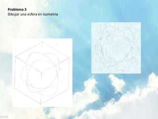 Problema 3 
Dibujar una esfera en isometría 
 