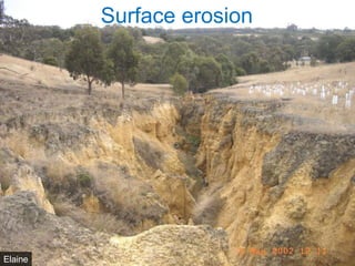 Geohazards – Soil erosion by water & wind
Elaine
Surface erosion
 