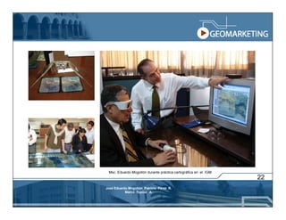 Msc. Eduardo Mogollón durante práctica cartográfica en el IGM.
                                                                  22
José Eduardo Mogollón Patricio Pérez R.
           Marco Tupiza A.
 