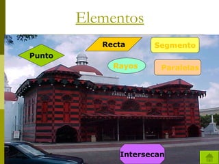 Elementos Punto Recta Segmento Rayos    Paralelas Intersecan 