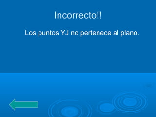 Incorrecto!!
Los puntos YJ no pertenece al plano.
 