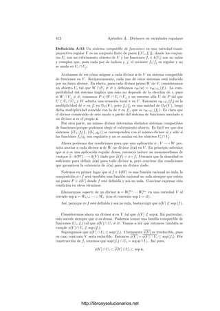 402 Capı́tulo 11. Funciones elı́pticas
a las funciones asociadas a ω̄1 y ω̄2 obtenemos que
K
=
 1
0
dx

(1 − x2)(1 − k2x2)
.
Con esto hemos probado:
Teorema 11.24 Los valores K e iK
asociados a las funciones de Jacobi de
módulo k vienen dados por
K =
 1
0
dx

(1 − x2)(1 − k2x2)
K
=
 1
0
dx

(1 − x2)(1 − k2x2)
,
donde k
es el módulo complementario, dado por k2
+ k2
= 1.
Se suele representar por K(m) la función
K(m) =
 1
0
dx

(1 − x2)(1 − mx2)
, 0 ≤ m  1,
que nos da los periodos de las funciones de Jacobi de parámetro m = k2
.
http://librosysolucionarios.net
 