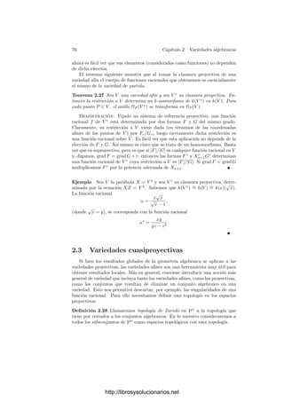 i
Vi ⊂ An
es la descomposición de C en componentes irreducibles,
entonces C∗
=
 