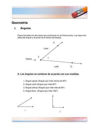 Un Angulo Geometría: Ángulos | PDF