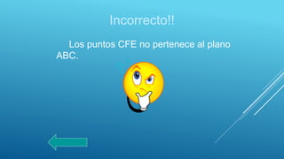 Incorrecto!!
Los puntos CFE no pertenece al plano
ABC.
 