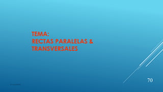 TEMA:
RECTAS PARALELAS &
TRANSVERSALES
70
© copywriter
 