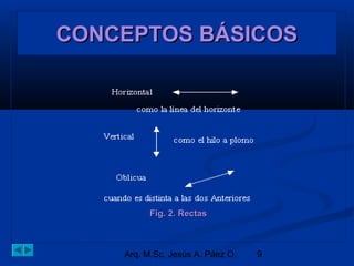 CCCCOOOONNNNCCCCEEEEPPPPTTTTOOOOSSSS BBBBÁÁÁÁSSSSIIIICCCCOOOOSSSS 
FFiigg.. 22.. RReeccttaass 
Arq. M.Sc. Jesús A. Páez O. 9 
 