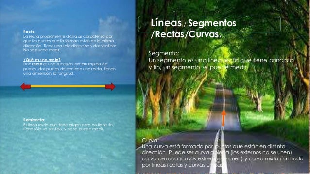LÃneas / Segmentos 
/Rectas/Curvas. Recta: 
La recta propiamente dicha se caracteriza por 
que los puntos que la forman es...
