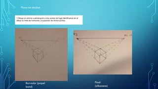 Plano en declive
Borrador (papel
bond)
Final
(albanene)