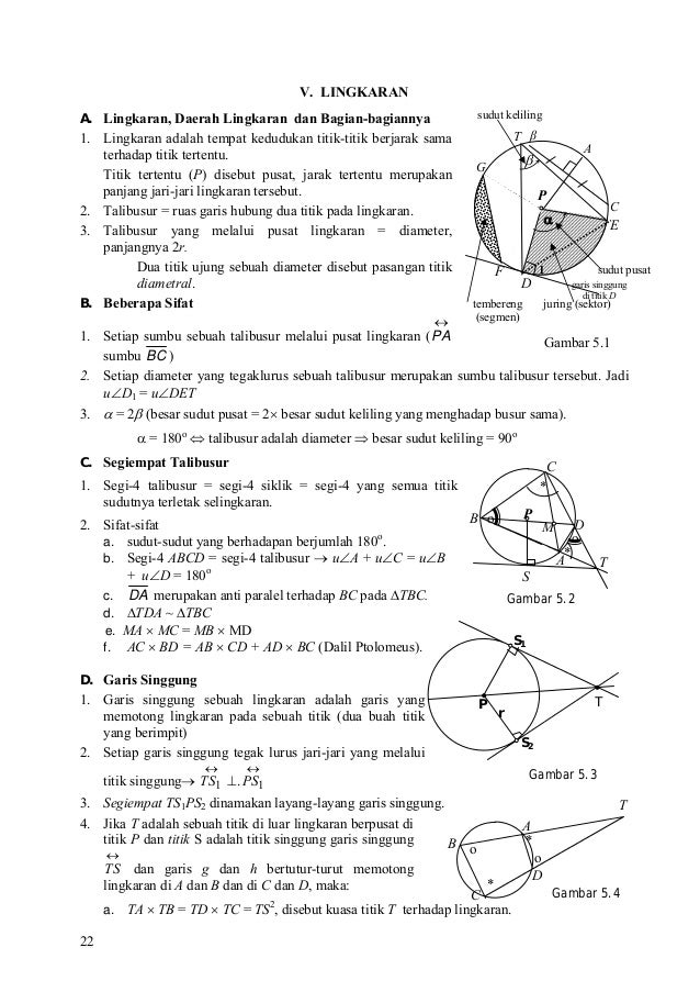 Buku paket Matematika, Geometri pengukuran SMP