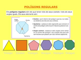 POLÍGONS REGULARS Triangle   Quadrat Pentàgon   Hexàgon   Heptàgon   Octàgon   
