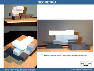 SRG Taller: Arqta. Mónica Fernández Arqta. María Teresa Urruti GEOMETRÍA Habit 67  - multifamily housing – Moshe Safdie – Montreal – Canada - 1967 