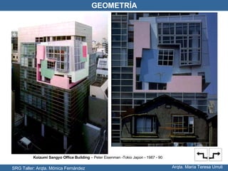 SRG Taller: Arqta. Mónica Fernández Arqta. María Teresa Urruti GEOMETRÍA Koizumi Sangyo Office Building  – Peter Eisenman -Tokio Japon - 1987 - 90 