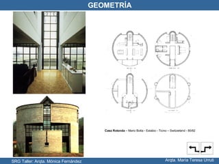 SRG Taller: Arqta. Mónica Fernández Arqta. María Teresa Urruti GEOMETRÍA Casa Rotonda  – Mario Botta - Estabio - Ticino – Switzerland - 80/82 