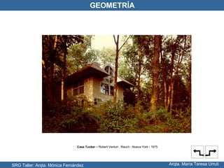Casa Tucker  – Robert Venturi , Rauch - Nueva York - 1975 SRG Taller: Arqta. Mónica Fernández Arqta. María Teresa Urruti GEOMETRÍA 