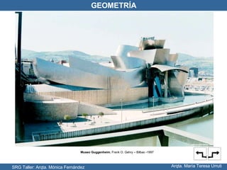 SRG Taller: Arqta. Mónica Fernández Arqta. María Teresa Urruti GEOMETRÍA Museo Guggenheim , Frank O. Gehry – Bilbao -1997 