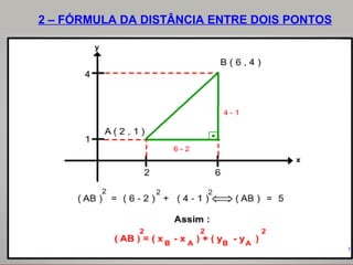 2 – FÓRMULA DA DISTÂNCIA ENTRE DOIS PONTOS
 