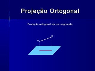 Projeção OrtogonalProjeção Ortogonal
Projeção ortogonal de um segmento
A
B
 