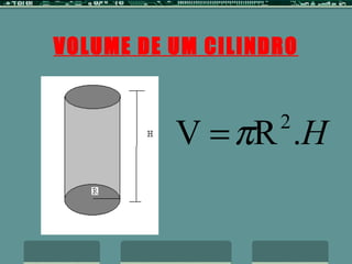 VOLUME DE UM CILINDRO 