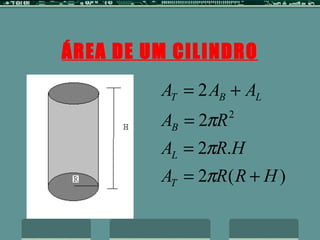 ÁREA DE UM CILINDRO 