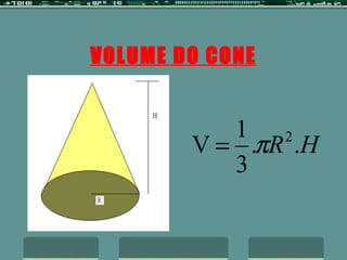 VOLUME DO CONE 