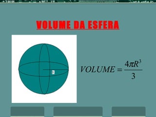 VOLUME DA ESFERA 