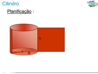 Cilindro
Planificação :
R
h
x
 