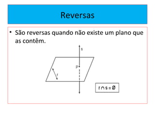 Reversas
• São reversas quando não existe um plano que
as contêm.
 