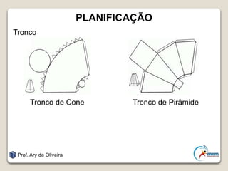 PLANIFICAÇÃO
Tronco
Prof. Ary de Oliveira
Tronco de Cone Tronco de Pirâmide
 
