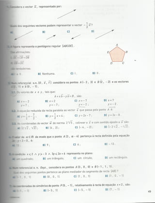 Geometria vectorial 10 º exercícios