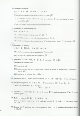 Geometria vectorial 10 º exercícios