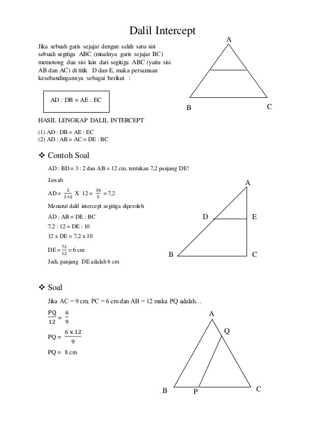 Geometri bidang datar dan dalil dalil pada segitiga