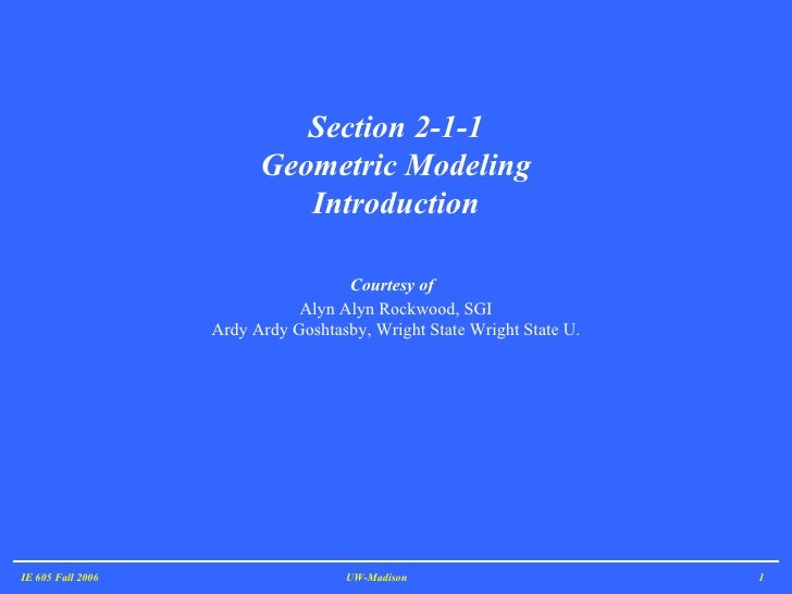 Geometric Modeling - 