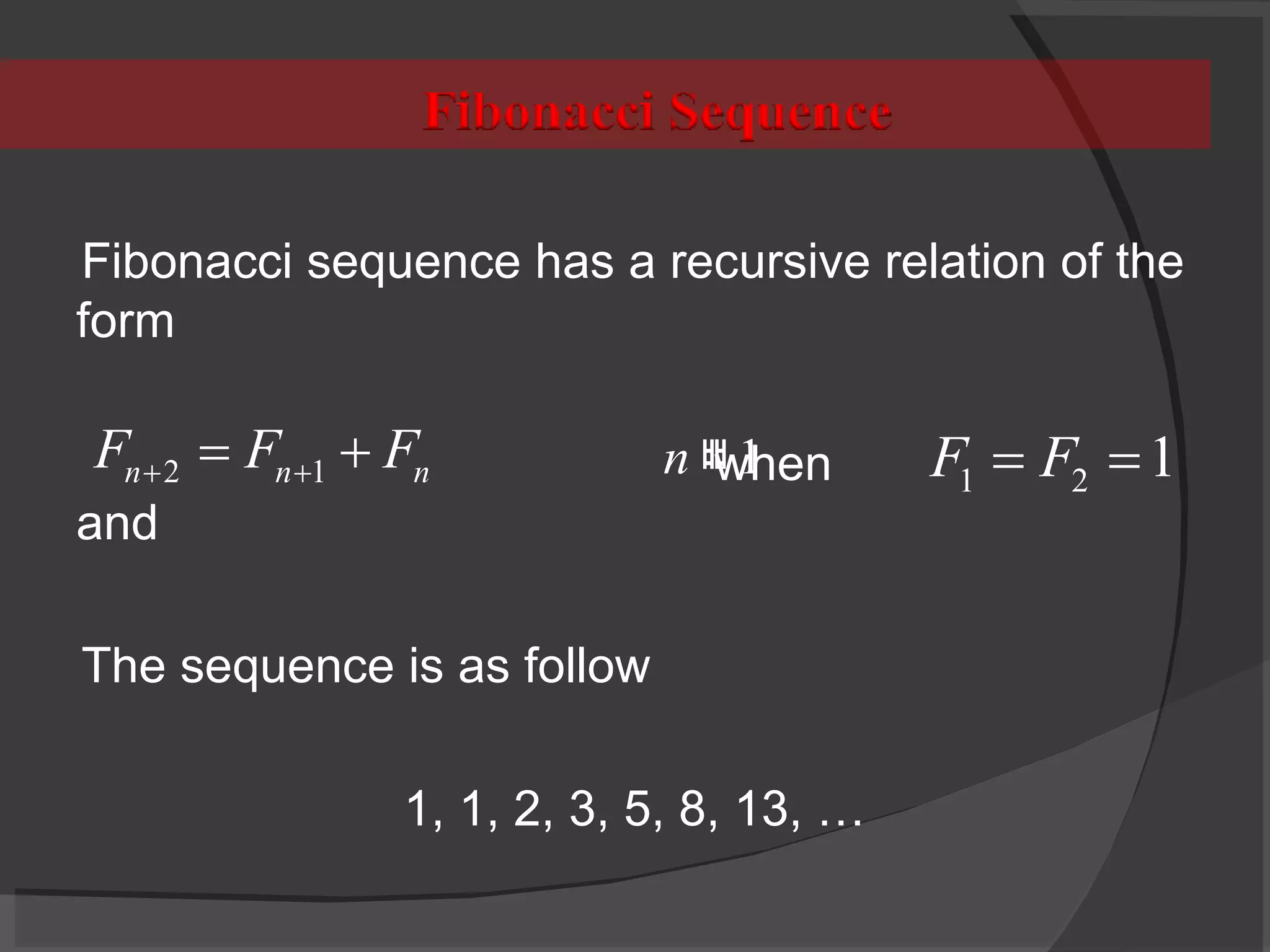 Geometric Representation of Fibonacci Sequence | PPT | Drawing and ...