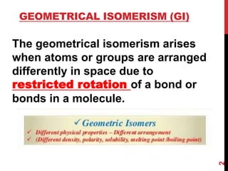 Restricted Bond Rotation Geometrical isomerism | PPTX