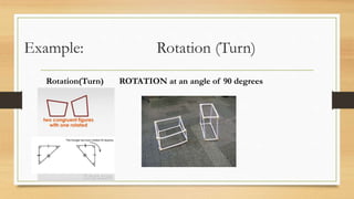 Example: Rotation (Turn)
Rotation(Turn) ROTATION at an angle of 90 degrees
 