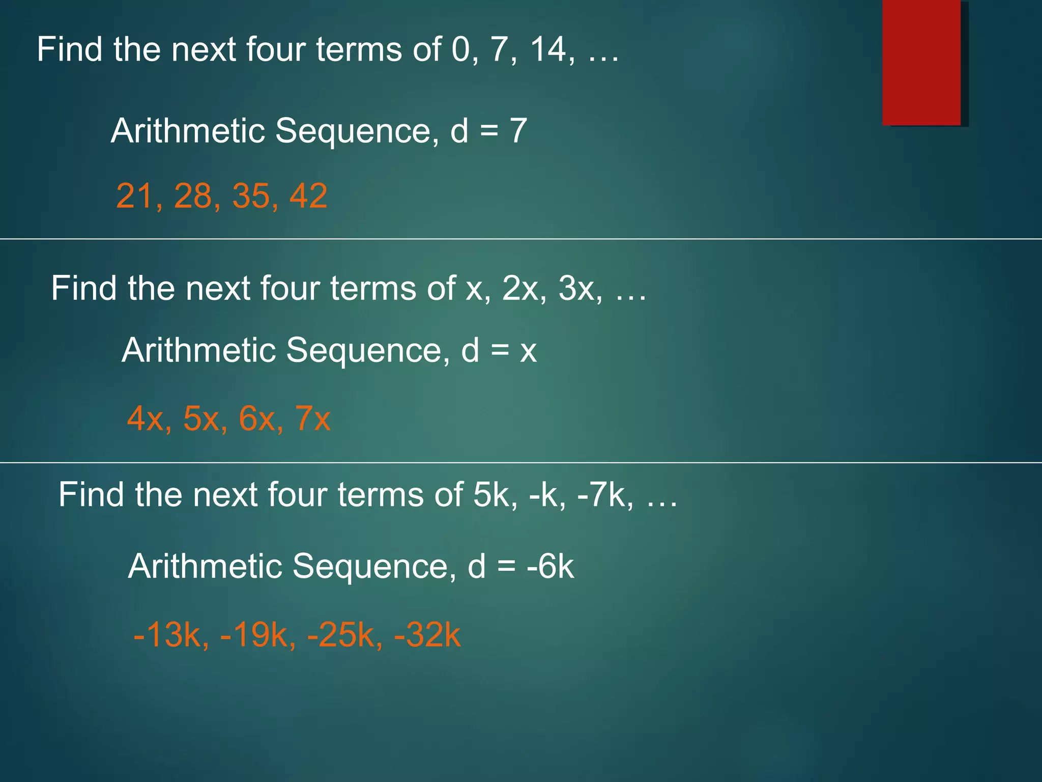 Geometric and arithmatics sequence | PPT