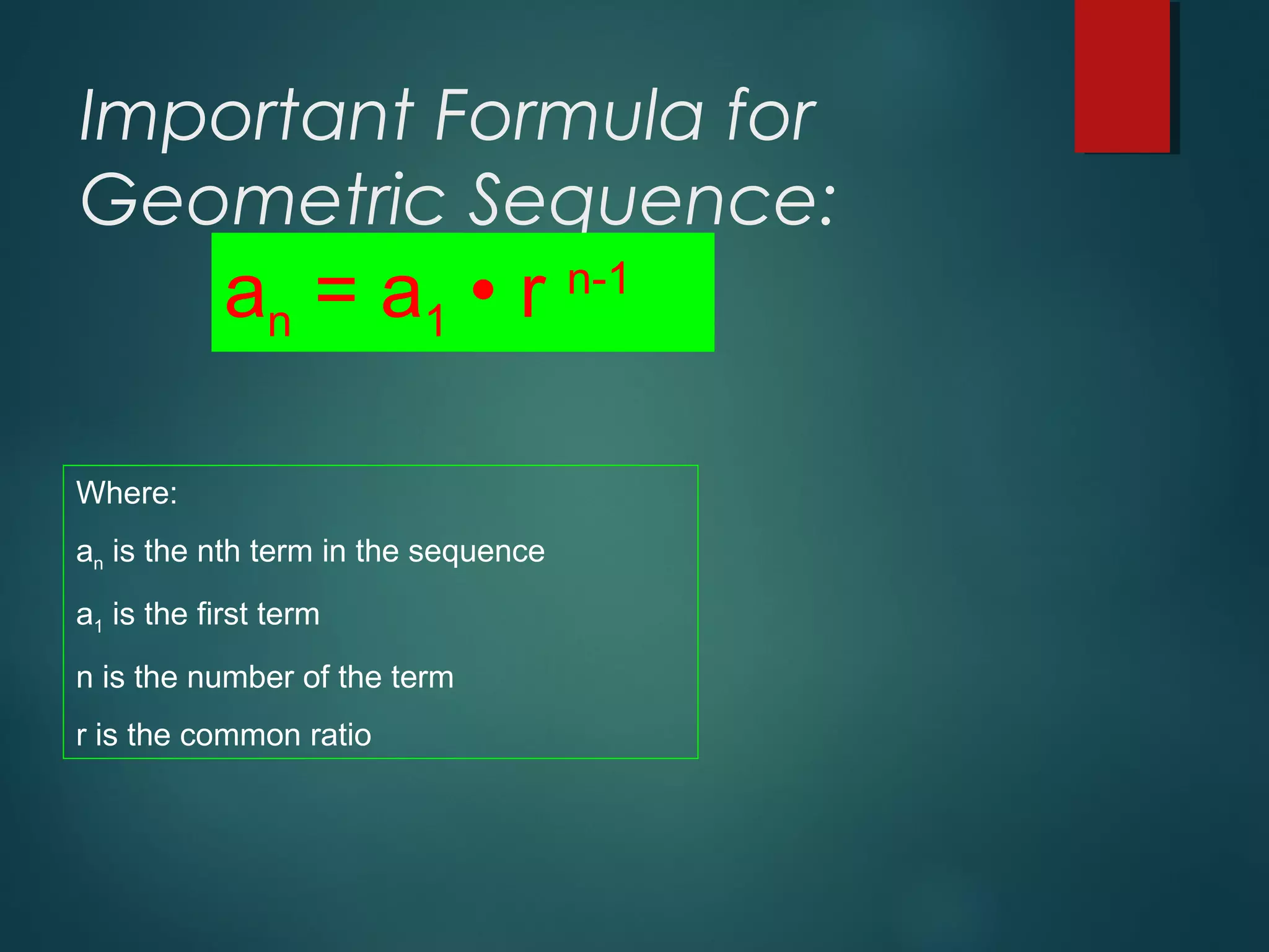 Geometric and arithmatics sequence | PPT