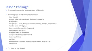 Data Science Meetup: DGLARS and Homotopy LASSO for Regression Models | PPT