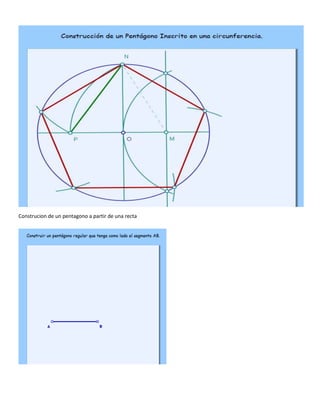Construcion de un pentagono a partir de una recta
 