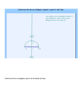 Construcción de un eneágono a partir de la medida del lado.
 